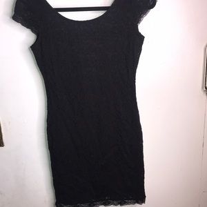 Black tight lace dress
